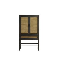 Nipos kast met lade 90x45x160 cm - mangohout donkerbruin