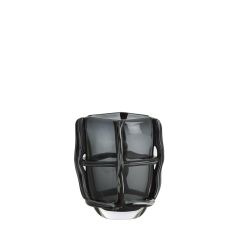 Ashoro vaas 19x14x22 cm - glas grijs
