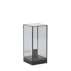 Askjer tafellamp 15x15x32,5 cm - mat zwart/smoke glas