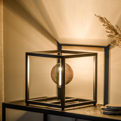 Jadah tafellamp zwart staal 28 cm van het woonmerk Vurna