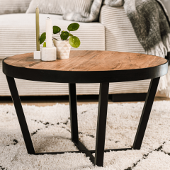 Kjeld salontafel rond 60 cm acaciahout bruin van het woonmerk Vurna