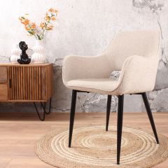 Lenon eetkamerstoel bouclé