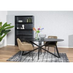 Eettafel Oslo Ovaal Zwart 200 cm - Web Poot