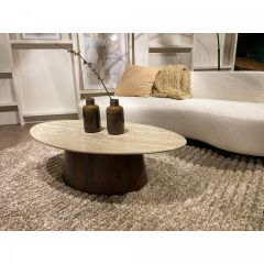 Valentino ovale salontafel - 120 cm - beige