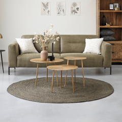 Jute Vloerkleed Rond 120 cm Army