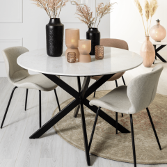 Eettafel Tomochi marmer rond Ø120 van het woonmerk Light & Living