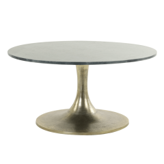 Salontafel Rickerd Ø76 cm marmer groen/antiekbrons van het woonmerk Light & Living