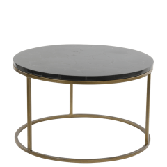  Salontafel Bicaba hout rond Ø70 cm zwart van het woonmerk Light & Living