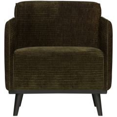 Fauteuil Statement Met Arm Brede Platte Rib Warm Groen