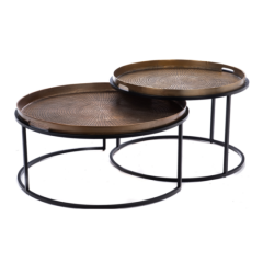 Julie salontafel set van 2 - bruin