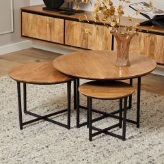 Salontafel RichWood set van 3 - naturel