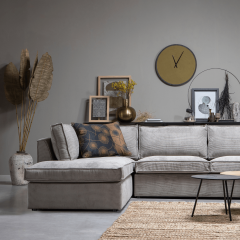 Hoekbank Thomas Links Ribstof Vergrijsd Groen van het woonmerk WOOOD