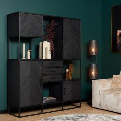 Vakkenkast New York Supreme XXL - 160 cm - zwart