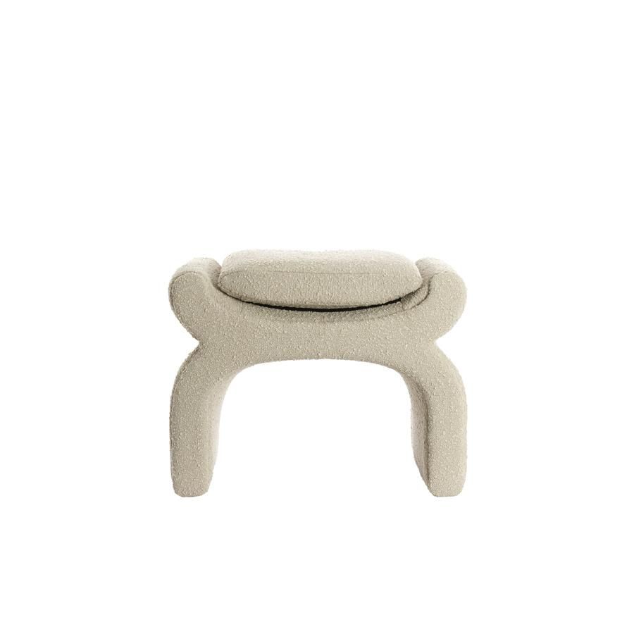 Light & Living Nafya poef 60x46x46 cm bouclé - taupe