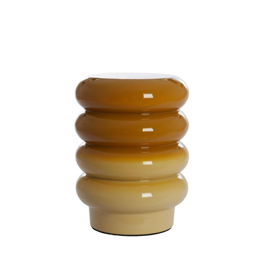 Light & Living Mirogi bijzettafel Ø30x39 cm - glanzend okergeel