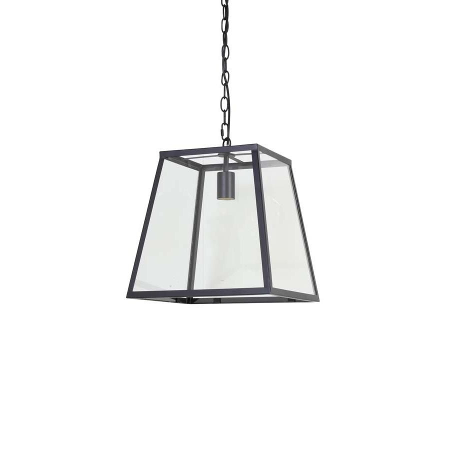 Light & Living Saunte hanglamp 34x34x34,5 cm - zwart/glas