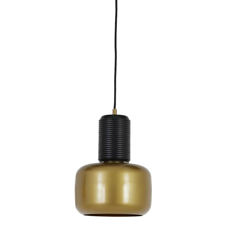 Light & Living Chania hanglamp Ø20x33 cm - mat zwart-antiek brons