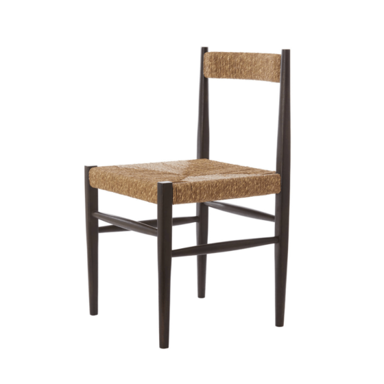 Dina stoel 48x44,5x82 cm - hout donker bruin+zeegras