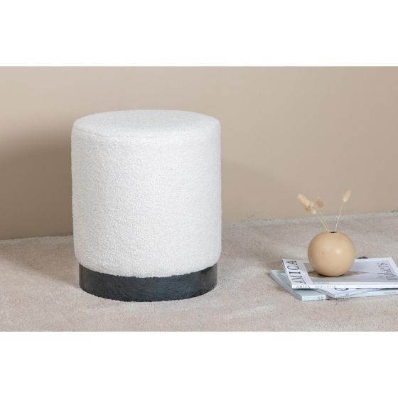 Cleo poef - teddy - off white