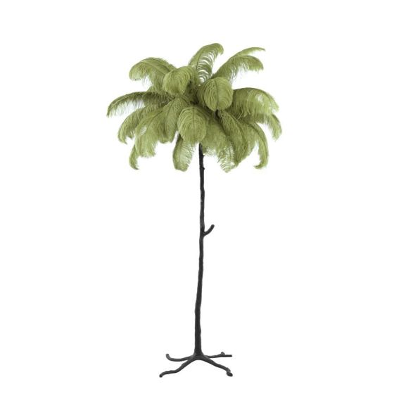 Feather vloerlamp - zwart/olijfgroen