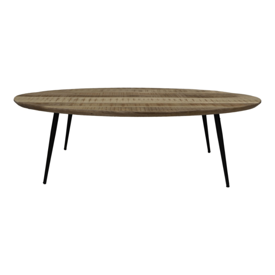 Bern ovale salontafel 130x80x38 mangohout naturel