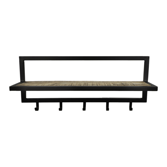 Magali kapstok 5 haken naturel/zwart van het woonmerk HSM Collection