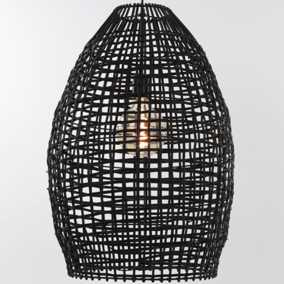 Olaki hanglamp Ø46x69 cm rotan mat zwart van het woonmerk Light&Living