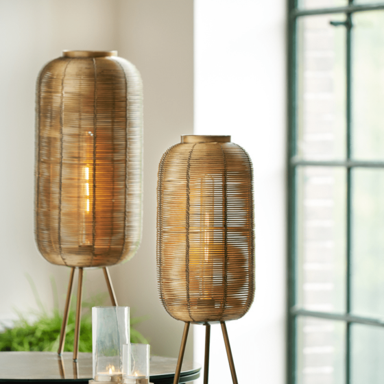 Tomek tafellamp Ø25x70 cm antiek brons van het woonmerk Light&Living