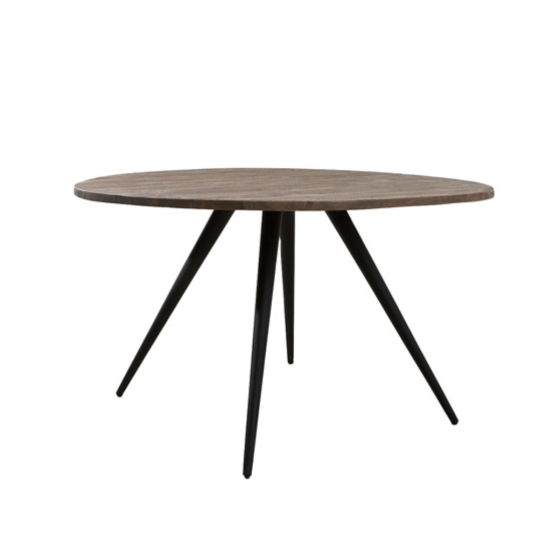 Turi eettafel Ø120x76 cm donkerbruin/zwart van het woonmerk Light&Living
