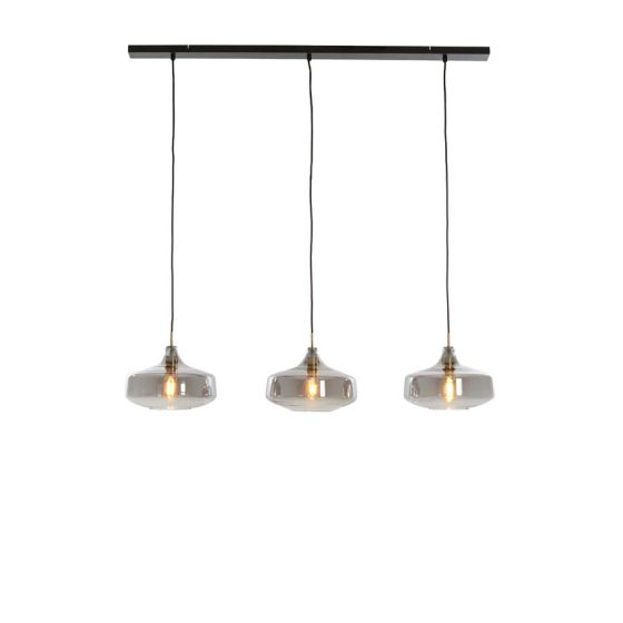 Solna hanglamp 3L - antiek brons/smoke glas