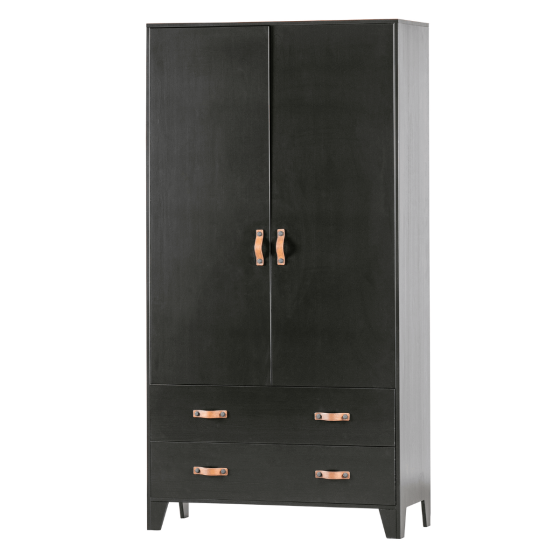 Dian garderobekast grenen diep zwart 180 cm van het woonmerk Woood