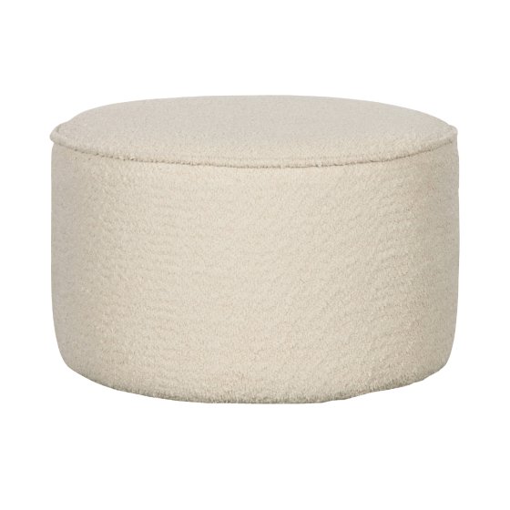 Sara poef laag bouclé creme van het woonmerk Woood