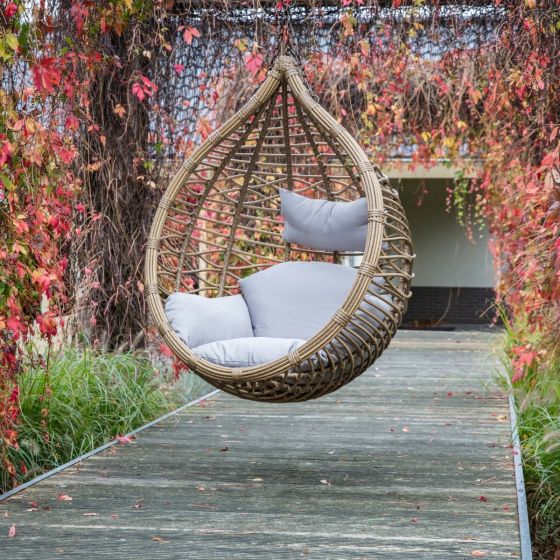 Hangstoel Eliano naturel-grijs