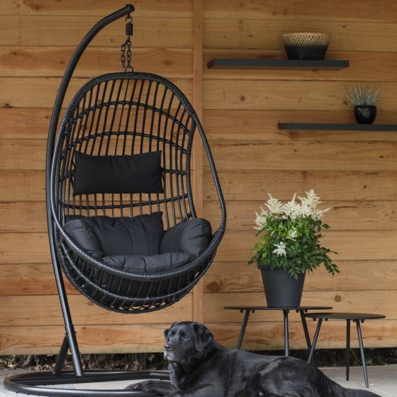 Sturdy hangstoel zwart