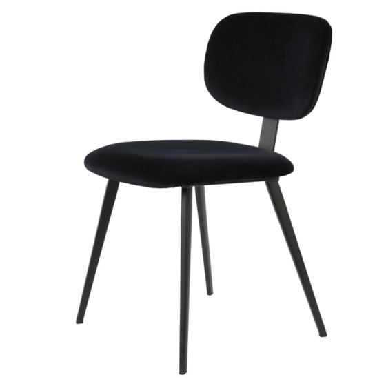 Aaliyah eetkamerstoel velvet zwart van het woonmerk Light & Living