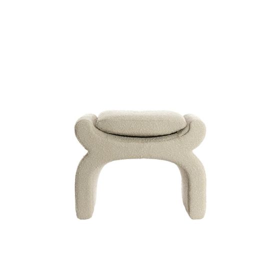 Nafya poef 60x46x46 cm bouclé - taupe