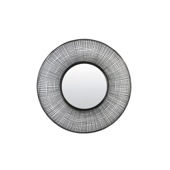 Samat spiegel Ø78x12 cm - zwart