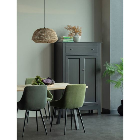 Eva meidenkast grenen - zwart