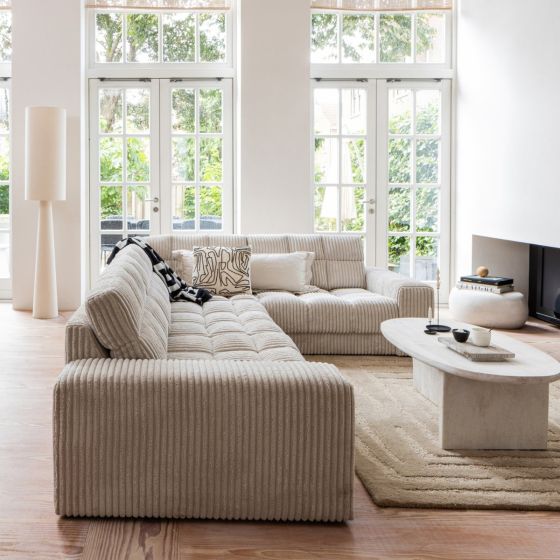 Second date hoekbank rechts grove ribstof