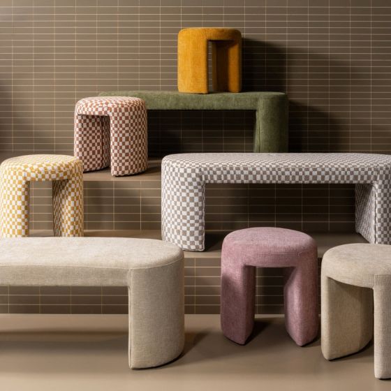 Charlie gestoffeerde kruk ruit