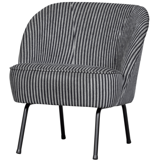 Vogue fauteuil streep - zwart/grijs