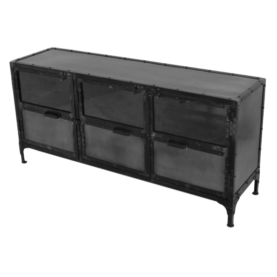 Brooklyn dressoir 150x40x70 metaal/glas grijs van het woonmerk HSM Collection