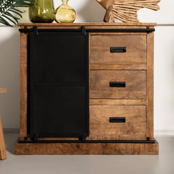 Melbourne dressoir 95x45x90 mangohout/metaal naturel/metaal van het woonmerk HSM Collection