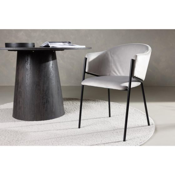 Eveline eetkamerstoel - velvet - lichtgrijs