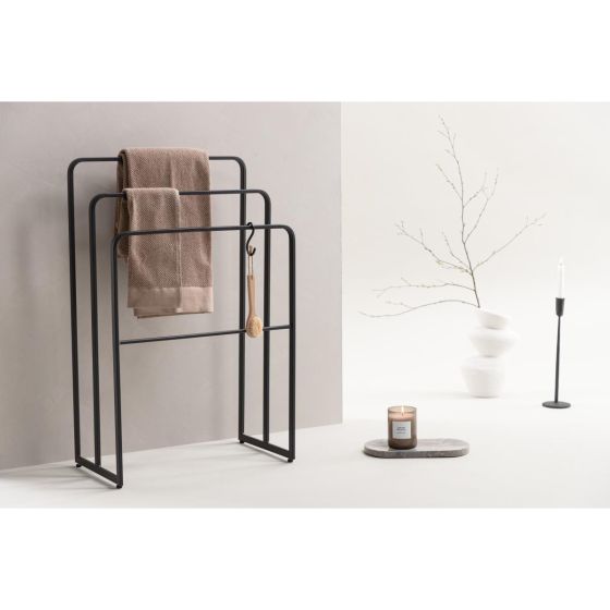 Runo staand handdoekenrek - zwart