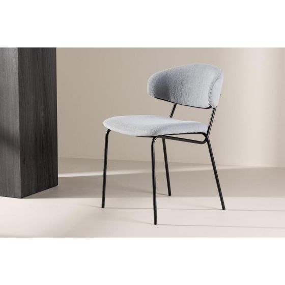 Tiko eetkamerstoel - boucle - lichtblauw