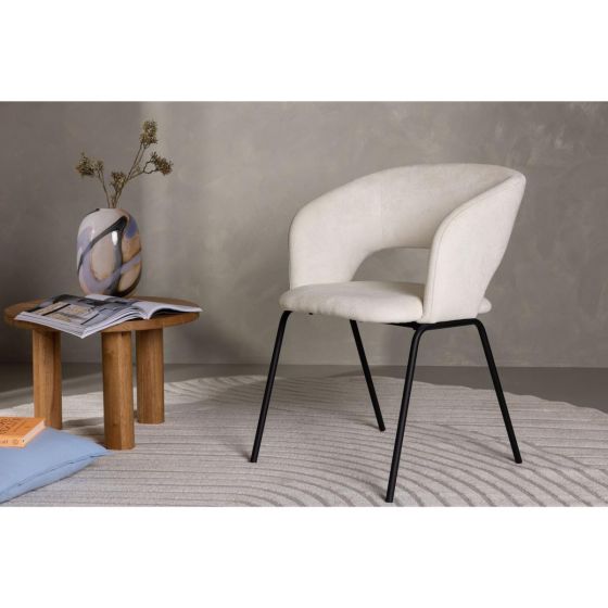 Pirlo eetkamerstoel - linnen - wit