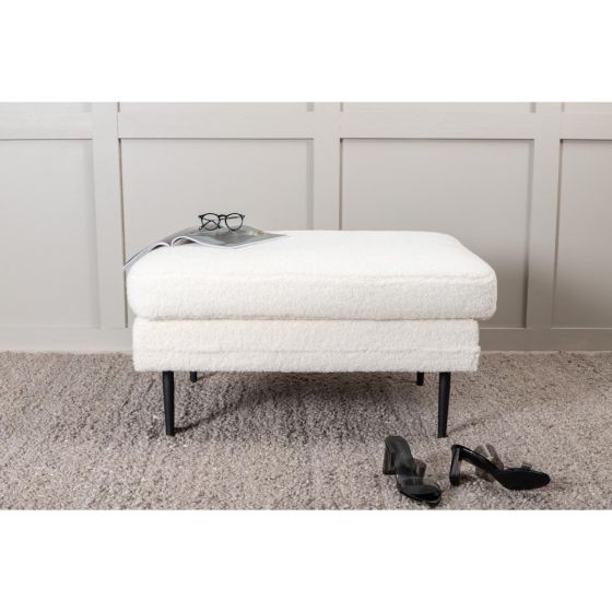 Kira hocker - teddy - wit