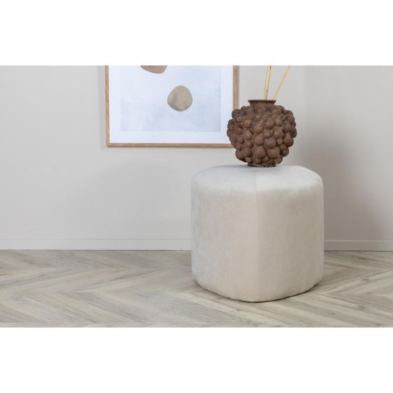 Troy poef - velvet - beige