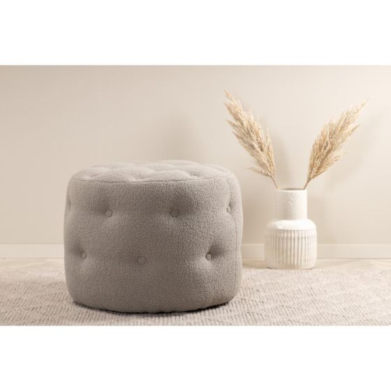 Juno hocker - teddy - grijs
